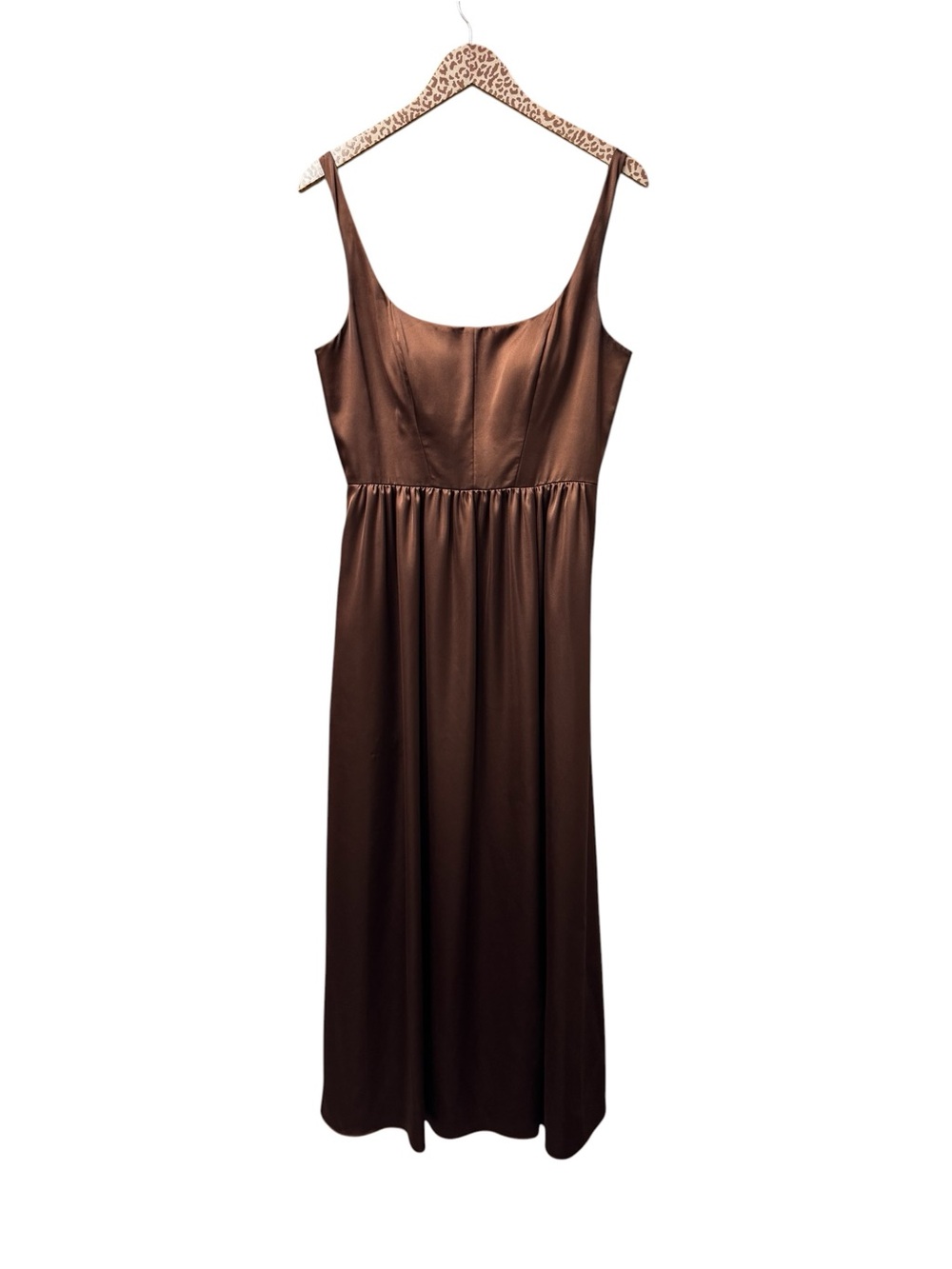 Revelry Satin Maxi Dress in Brown